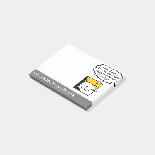 Kat in een Flap Cartoon Kat Lover Post-it® Notes (Schuin)