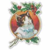 Kat in een gouden lijst sticker (Voorkant)