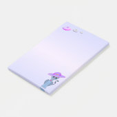 Kat in een hoed & vliegende schotels post-it® notes (Schuin)