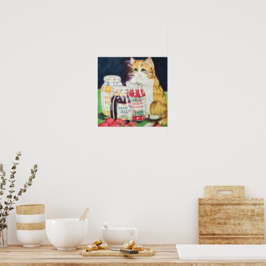 kat in een jam poster (Keuken)