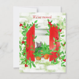 Kat in een Kaart van de Nota van de Nota van het H Notitiekaartje