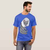 Kat in een kegelretro t-shirt (Voorkant volledig)