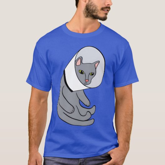 Kat in een kegelretro t-shirt (Voorkant)