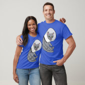 Kat in een kegelretro t-shirt (Unisex)