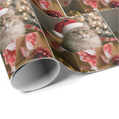 Kat in een kerstcadeau doos cadeaupapier (Rol Hoek)