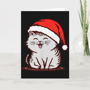 Kat In Een Kerstman Hoed Kaart