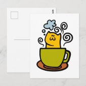 Kat in een koffiekopje briefkaart (Voorkant / Achterkant)