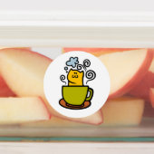 Kat in een koffiekopje labels (Aangebracht)
