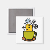 Kat in een koffiekopje magneet (Voorkant / Achterkant)