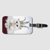 Kat in een kroon bagagelabel (Voorkant (horizontaal))