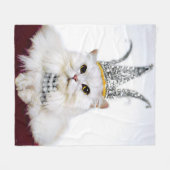 Kat in een kroon fleece deken (Voorkant (Horizontaal))