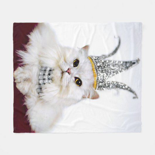 Kat in een kroon fleece deken (Voorkant (Horizontaal))