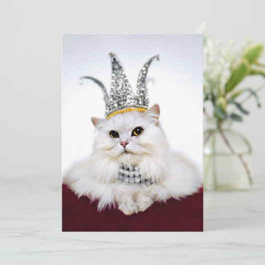 Kat in een kroon kaart (Staand voorkant)