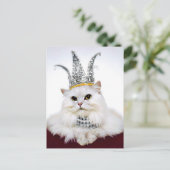 Kat in een kroon uitnodiging briefkaart (Staand voorkant)