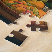 Kat in een mandje in de zon puzzel (Zijkant)