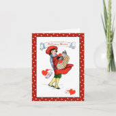 Kat in een mandje Valentijn Kaart (Voorkant)