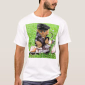 Kat in een motorfiets t-shirt (Voorkant)