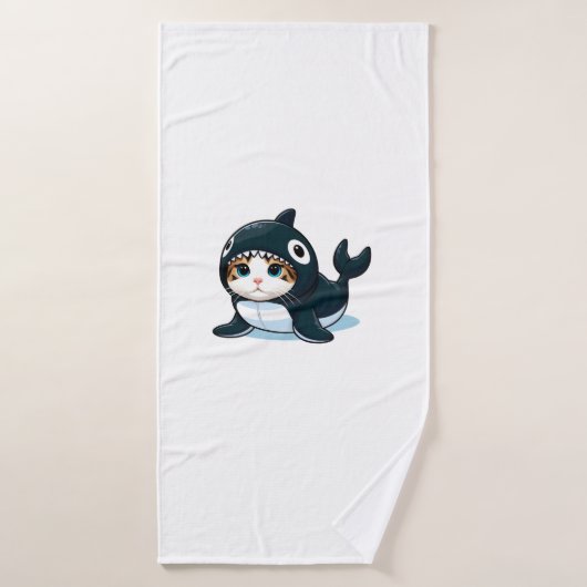 Kat in een orka kostuum badhanddoek (Badhanddoek)