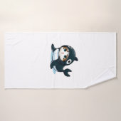 Kat in een orka kostuum badhanddoek (Badhanddoek)
