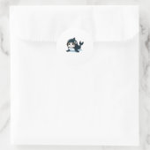 Kat in een orka kostuum ronde sticker (Tas)