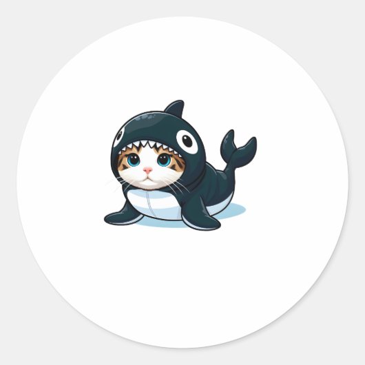 Kat in een orka kostuum ronde sticker (Voorkant)