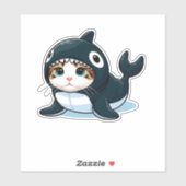 Kat in een orka kostuum sticker (Vel)