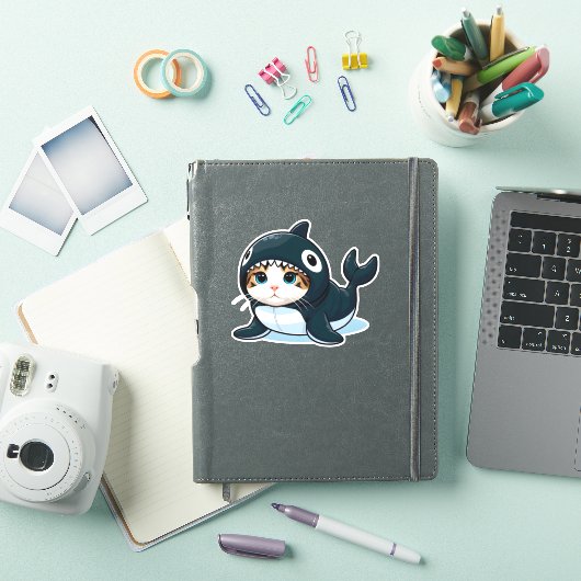 Kat in een orka kostuum sticker (iPad Cover)