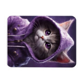  Kat in een Paarse Hoodie Magneet (Horizontaal)