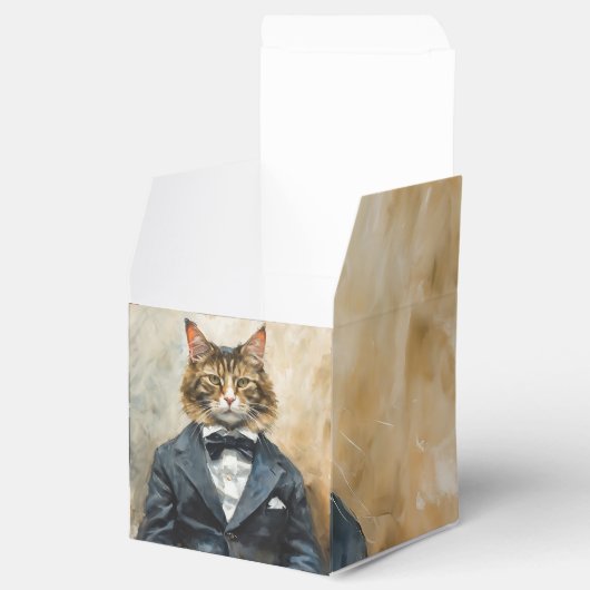 Kat in een pak bedankdoosjes (Geopend)