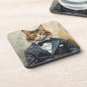 Kat in een pak bier onderzetter (Linkerzijde)