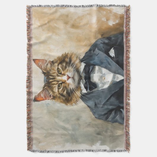 Kat in een pak deken (Voorkant Verticaal)