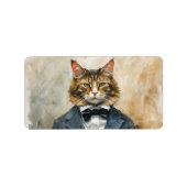 Kat in een pak etiket (Voorkant)