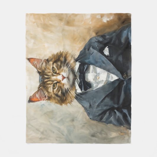 Kat in een pak fleece deken (Voorkant)