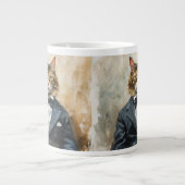 Kat in een pak grote koffiekop (Voorkant)