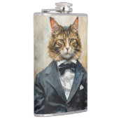 Kat in een pak heupfles (Rechts)