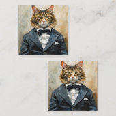 Kat in een pak informatiekaartje (Voorkant / Achterkant)