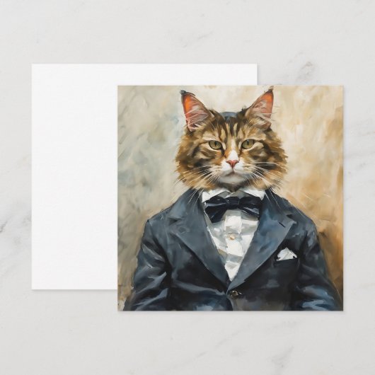 Kat in een pak kaart (Voorkant / Achterkant)