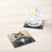 Kat in een pak kartonnen onderzetters (Insitu)