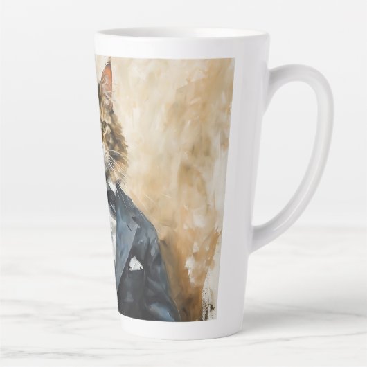 Kat in een pak latte mok (Rechts)