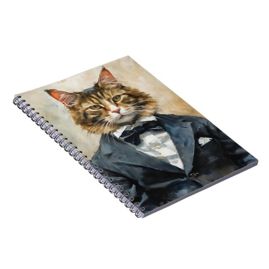 Kat in een pak notitieboek (Rechterzijde)