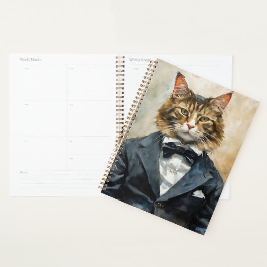Kat in een pak planner (Display)
