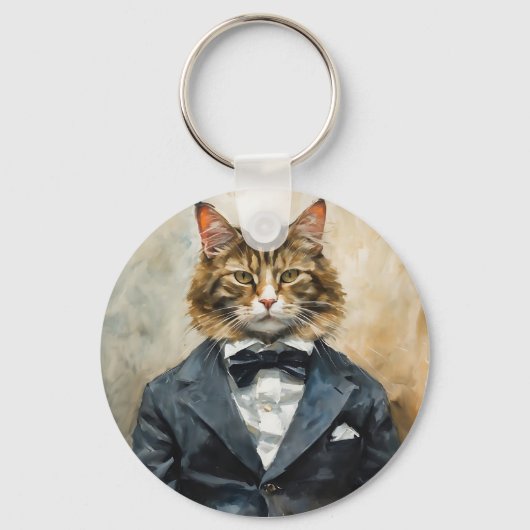 Kat in een pak sleutelhanger (Achterkant)