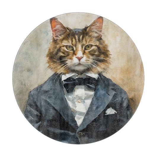 Kat in een pak snijplank (Voorkant)