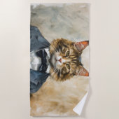 Kat in een pak strandlaken (Voorkant)