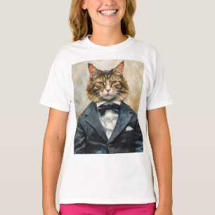 Kat in een pak t-shirt