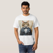Kat in een pak t-shirt (Voorkant volledig)