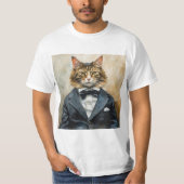 Kat in een pak t-shirt (Voorkant)