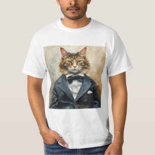 Kat in een pak t-shirt