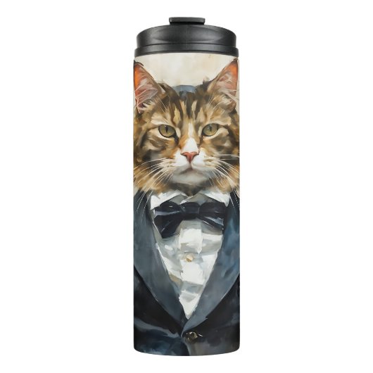 Kat in een pak thermosbeker (Voorkant)