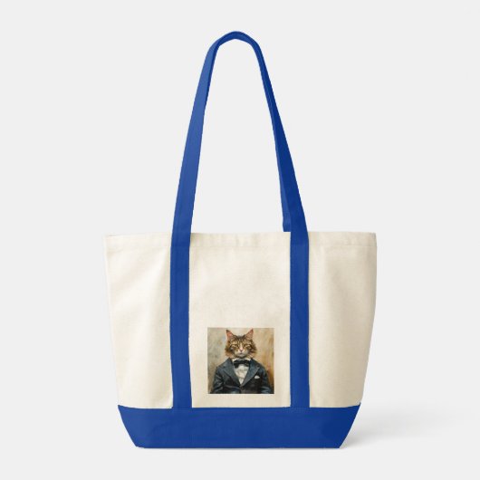 Kat in een pak tote bag (Achterkant)